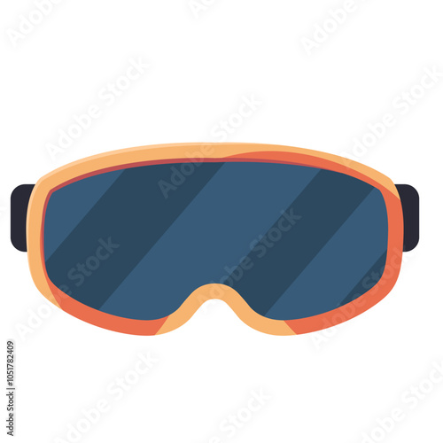 Snow winter goggles vector cartoon illustration isolated on a white background.