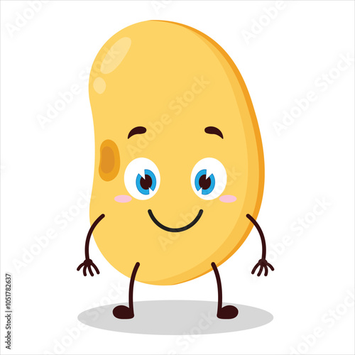 cute smile expression of soy bean character