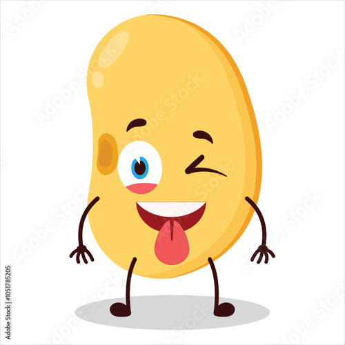 cute teased expression of soy bean character
