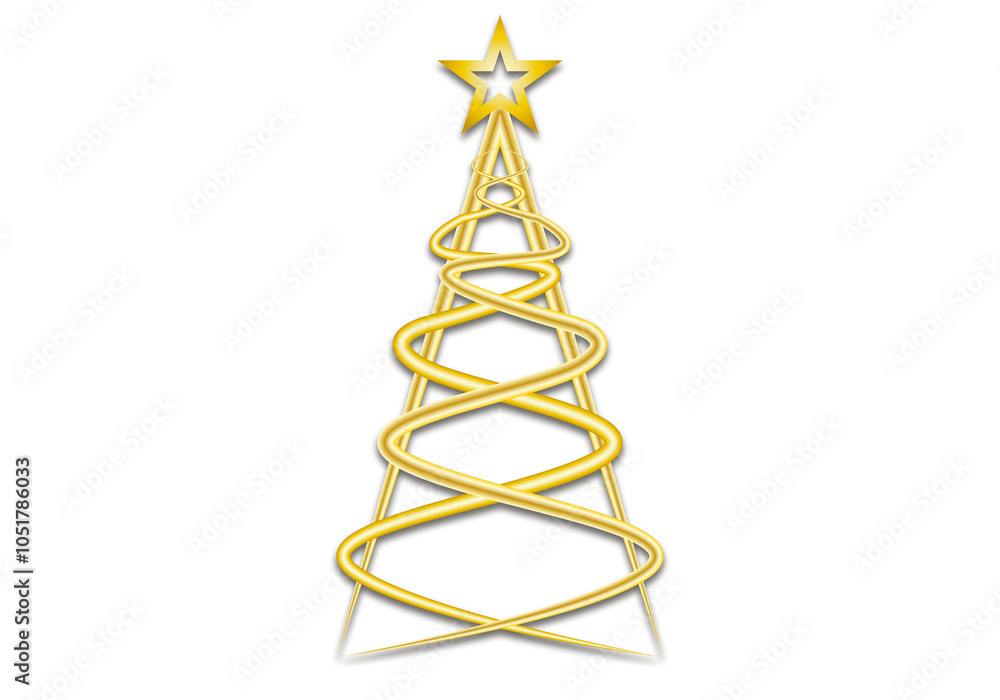 Árbol de navidad dorado con estrella Árbol de navidad dorado con estrella