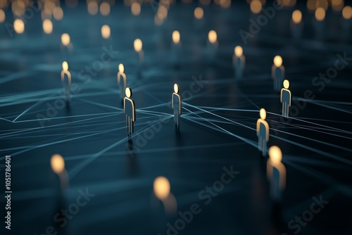 Illustration of Interconnected Figures Symbolizing Network and Collaboration