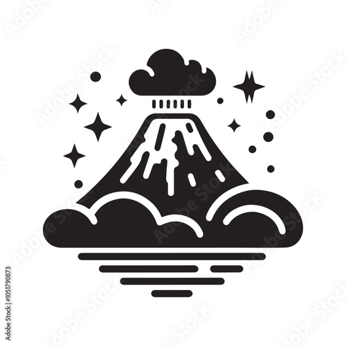 Volcano Silhouette Vector Illustrations – Perfect for Print & Digital Designs