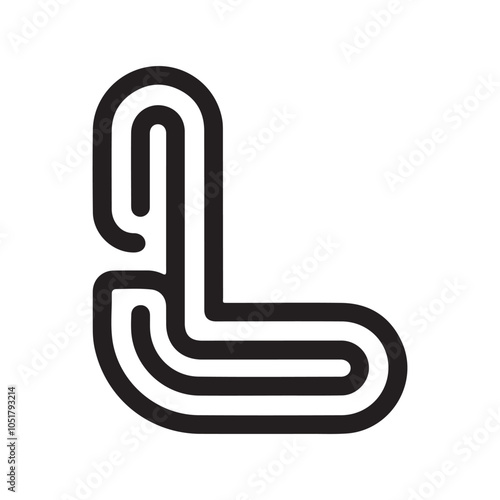 Letter L logo monogram line stripes modern design Vector illustration Isolated on white background