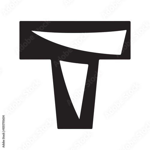 Abstract letter T logo design modern minimalist style vector illustration isolated on white backgrou