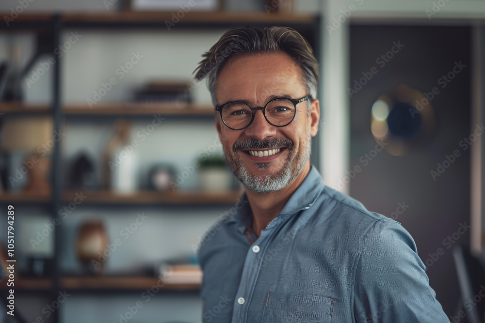 Obraz premium Portrait of mature businessman in home office