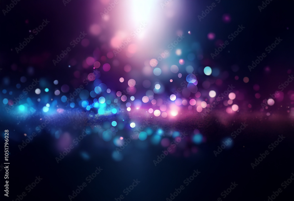 A dark background with a bright spotlight illuminating a collection of colorful, out-of-focus, glowing orbs. A dark background with a bright spotlight illuminating a collection of colorful, out-of-focus, glowing orbs.