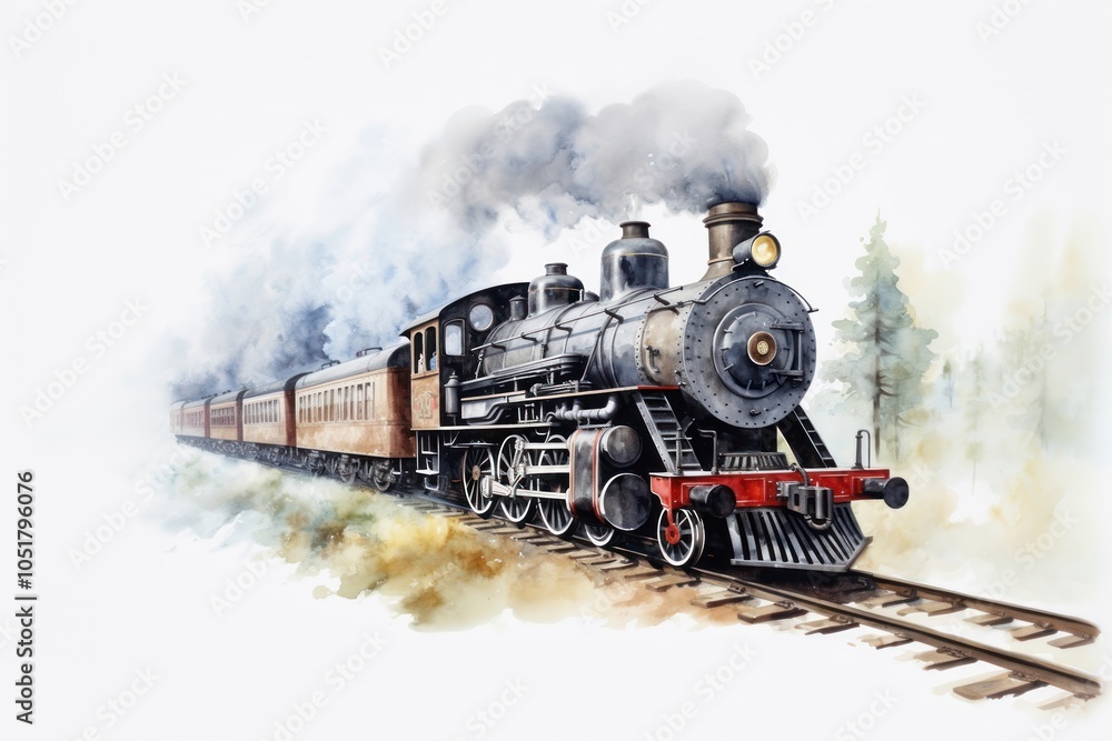 Naklejka premium Train locomotive vehicle railway.