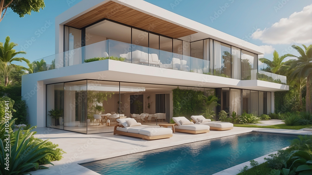 Fototapeta premium luxury home with pool