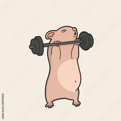 Animal Memes Gym Bro Sticker Vector Cute Illustration