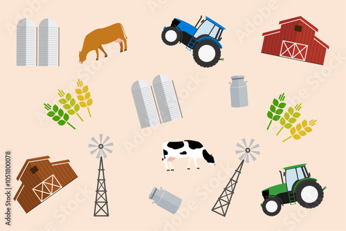 farming pattern on the theme of farming. background on the theme of farming. vector