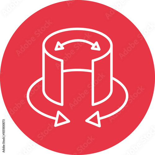 Virtual Tour line circle icon