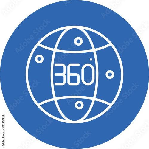 360-Degree View line circle icon