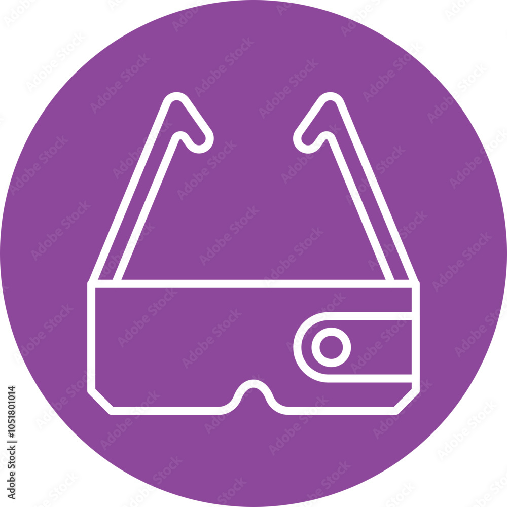 Augmented Reality Glasses line circle icon Augmented Reality Glasses line circle icon