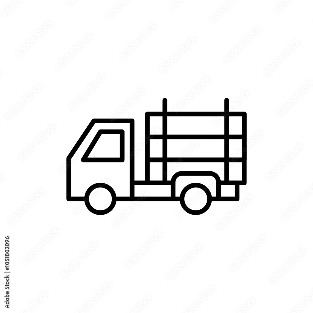 Wooden truck outline icons, minimalist vector illustration ,simple transparent graphic element .Isolated on white background Wooden truck outline icons, minimalist vector illustration ,simple transparent graphic element .Isolated on white background