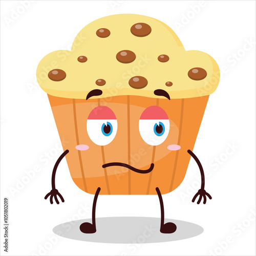 cute silent expression of muffin character