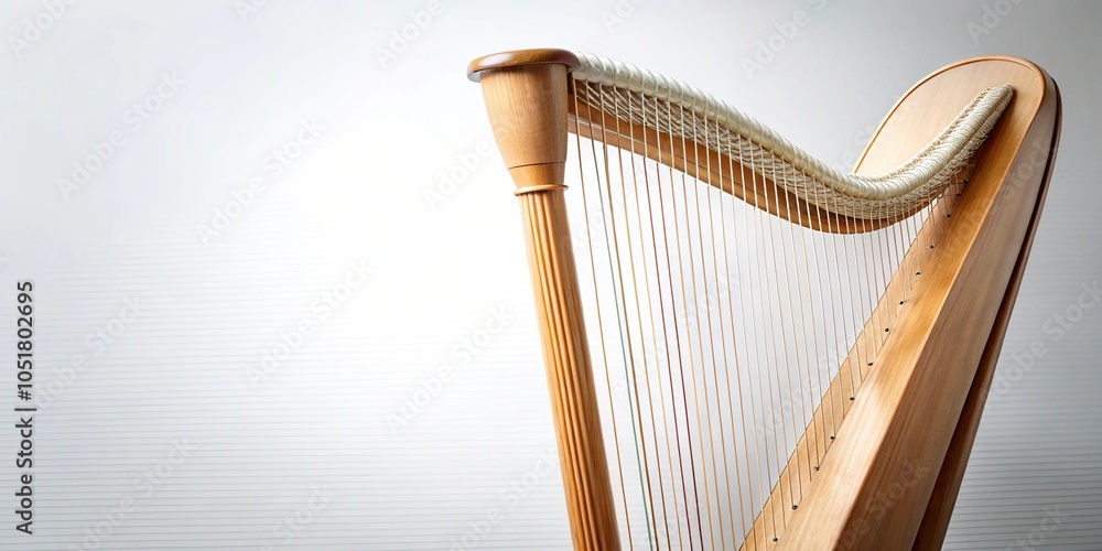 Obraz premium harp string instrument isolated on white background