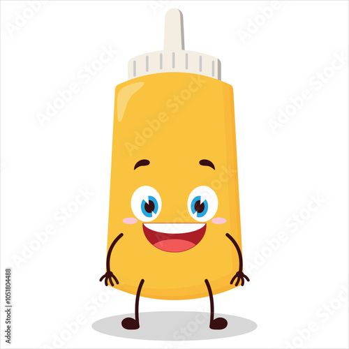 cute happy expression of mayonnaise character