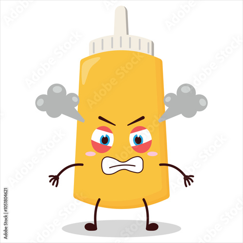 cute furious expression of mayonnaise character