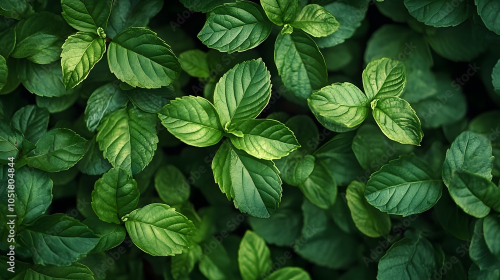 A vibrant display of fresh green mint leaves close-up. A vibrant display of fresh green mint leaves close-up.