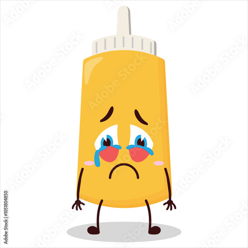 cute cry expression of mayonnaise character