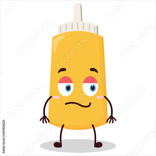 cute silent expression of mayonnaise character