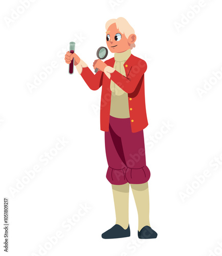 isaac newton scientist with magnifier