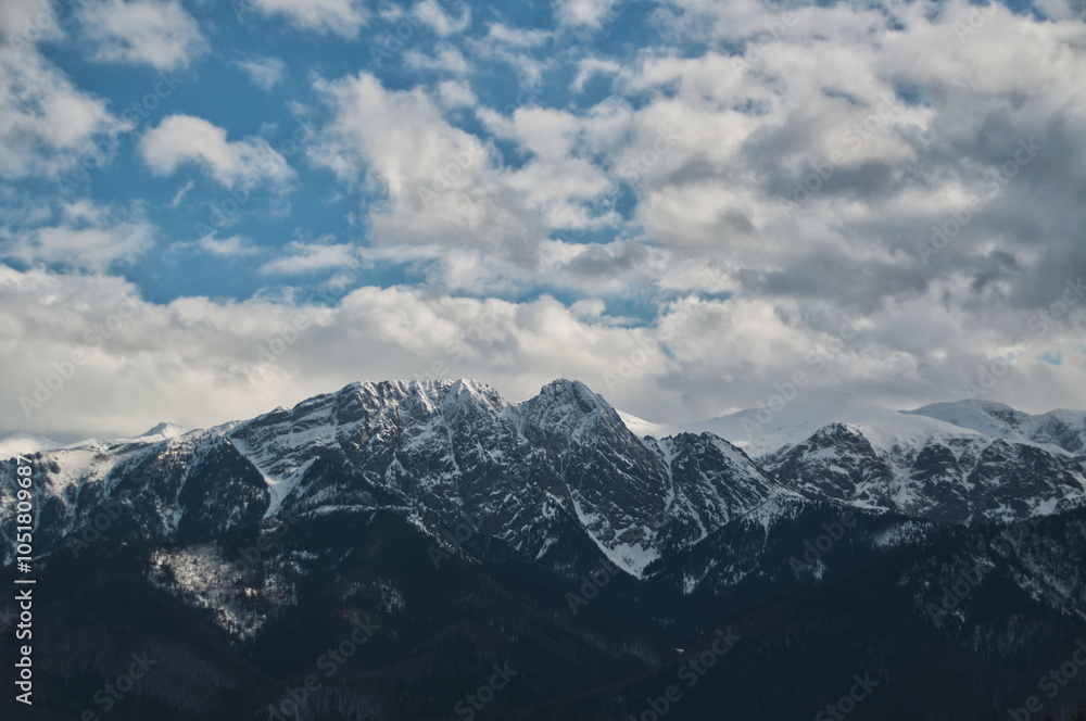 Snow-covered mountain peaks in the Tatra Mountains in Poland Snow-covered mountain peaks in the Tatra Mountains in Poland