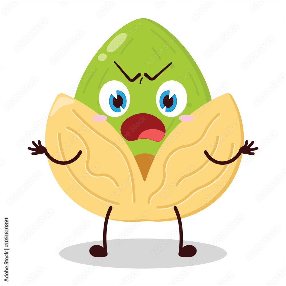 Fototapeta premium cute why expression of pistachio character