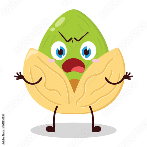 cute why expression of pistachio character