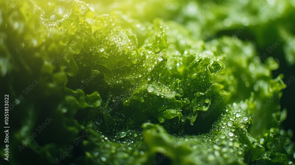 Close up of fresh green lettuce leaves with water droplets. Close up of fresh green lettuce leaves with water droplets.