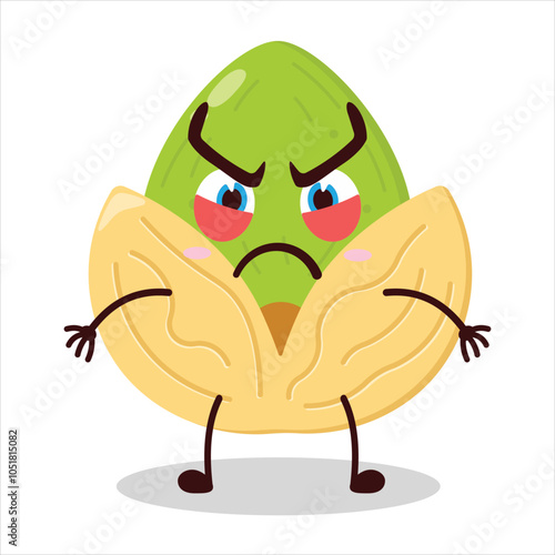 cute provoked expression of pistachio character