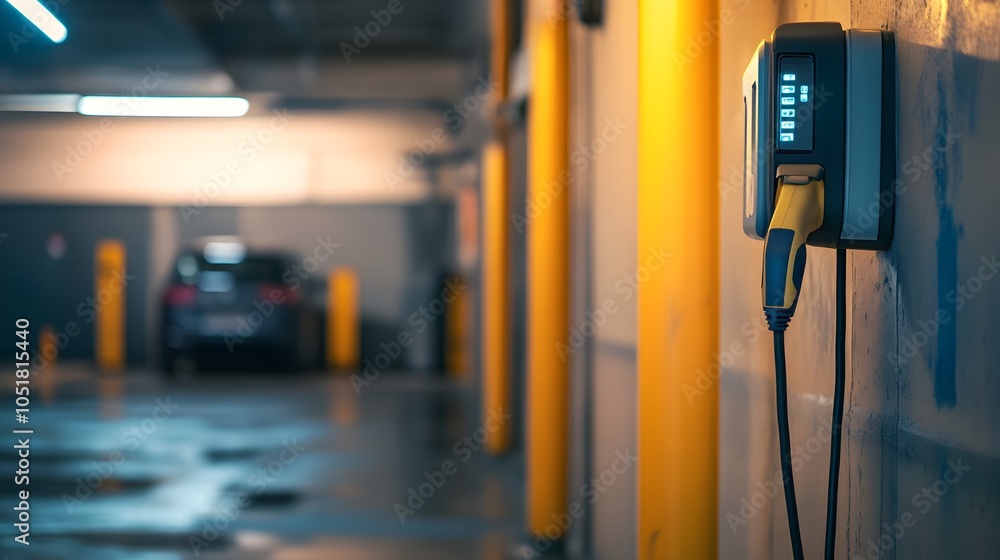 custom made wallpaper toronto digitalElectric vehicle charging port installed in a home garage