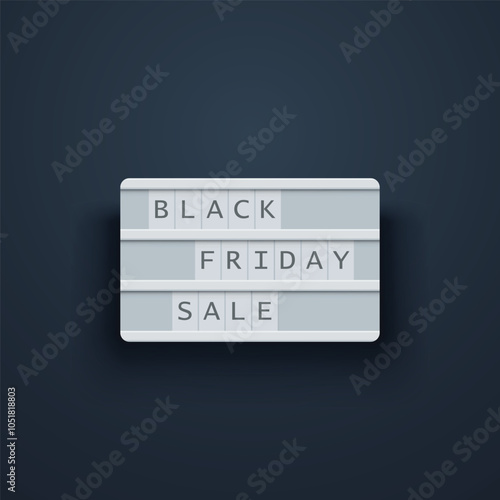 black friday lightbox on dark front view