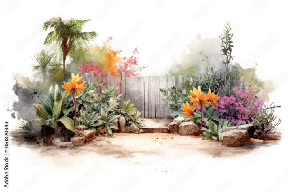 Garden outdoors painting flower. Garden outdoors painting flower.
