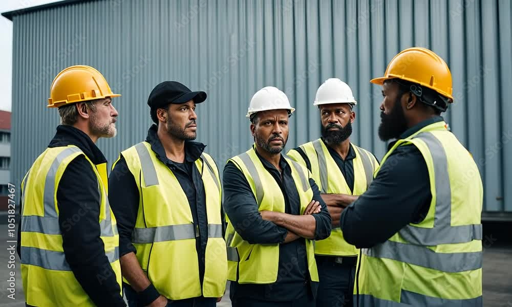 Workers of a factory on strike protesting. Workers of a factory on strike protesting.