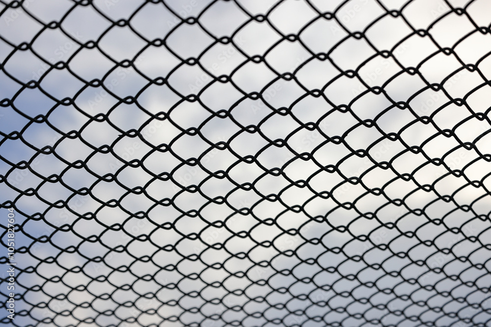 Chain link fence, Steel wire mesh with shallow focus. Chain link fence, Steel wire mesh with shallow focus.