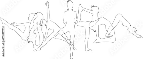 Yoga Pilates Poses Women Si...