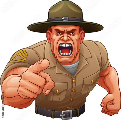 Drill Instructor Sergeant Bootcamp Army Soldier photo