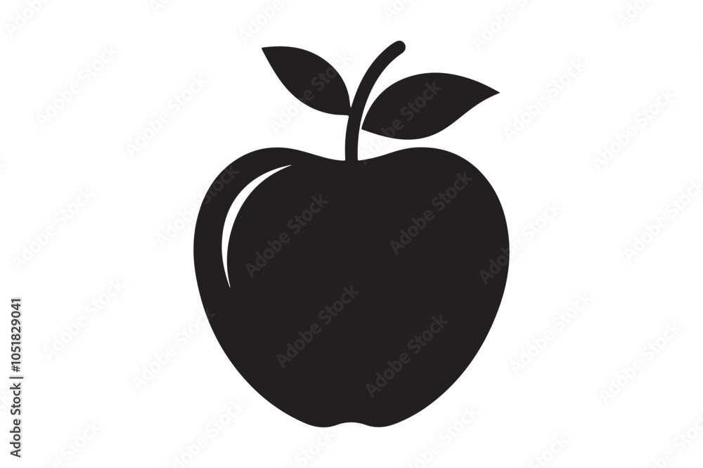 Apple silhouette vector illustration, Apple silhouette vector Apple silhouette vector illustration, Apple silhouette vector