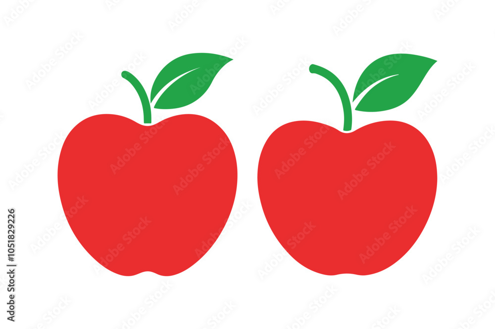 Fototapeta premium Apple silhouette vector illustration, Apple silhouette vector 