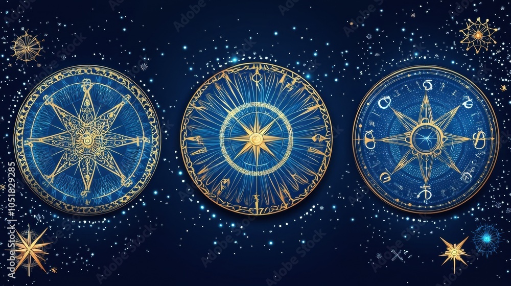 Celestial Star Chart with Astrological Symbols and Designs Stock ...