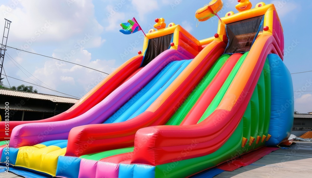 Vibrant Fun: The Colorful Big Inflatable Slider Vibrant Fun: The Colorful Big Inflatable Slider