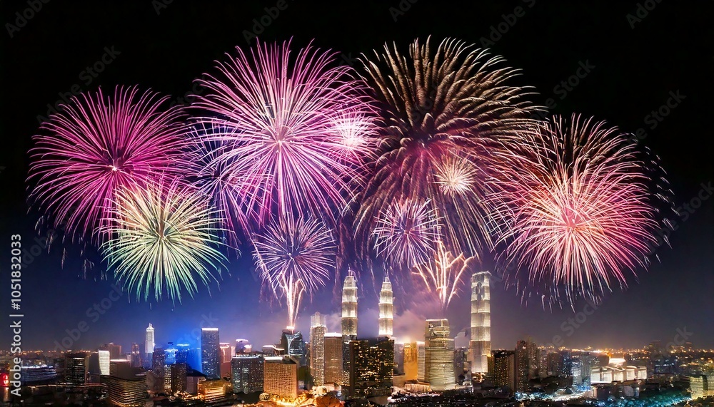 Fototapeta premium fireworks over the city