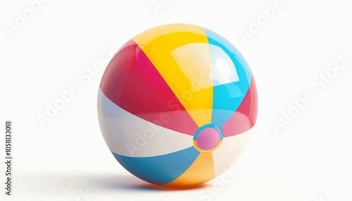 Free Download Vibrant Beach Ball Pop: Standout on a White Canvas - ar 7:4 - GFXLoad
