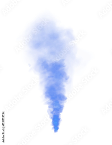 Blue fog or smoke. Blue smog clouds rising from bottom to top on floor, isolated transparent special effect. Magic haze. PNG. 