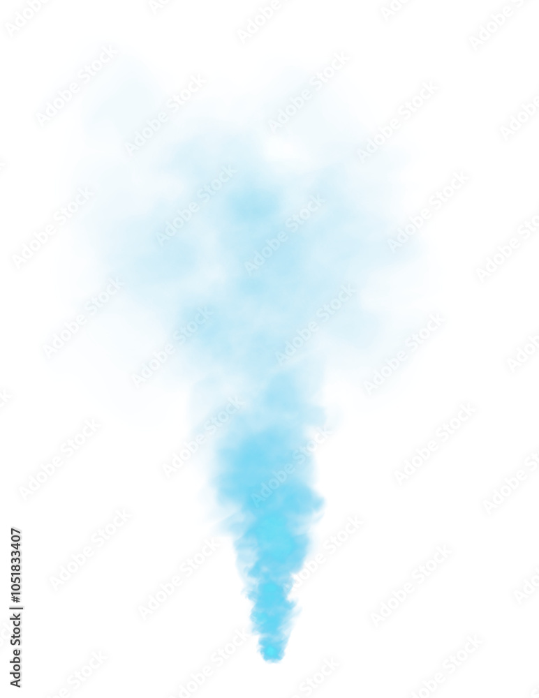Naklejka premium Blue fog or smoke. Blue smog clouds rising from bottom to top on floor, isolated transparent special effect. Magic haze. PNG.