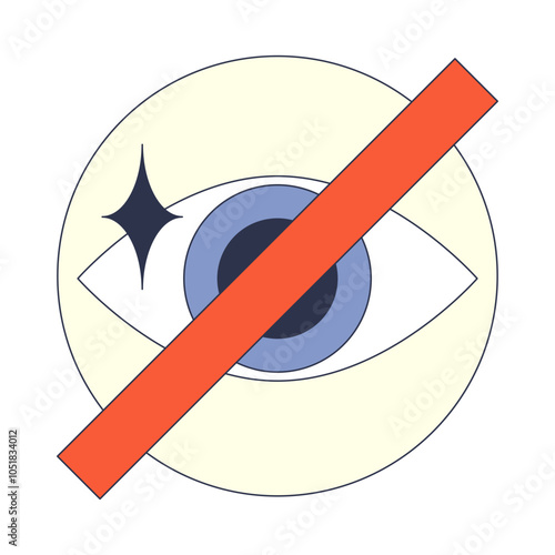 An eye with a slash symbolizes restricted vision or privacy.