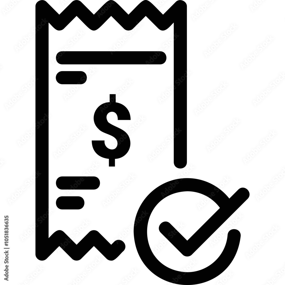 Simple vector icon payment check Simple vector icon payment check