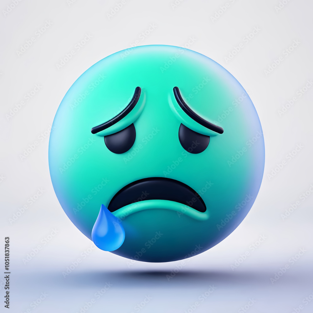 Obraz premium smiley face icon on blue button
