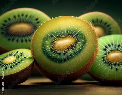 3d rendering von einer saftigen Kiwi Illustration einer tropischen Frucht  photo